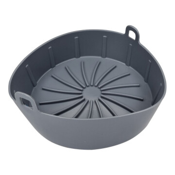 Molde Recipiente Antiadherente Silicona Freidora Sin Aceite Variante Color Gris