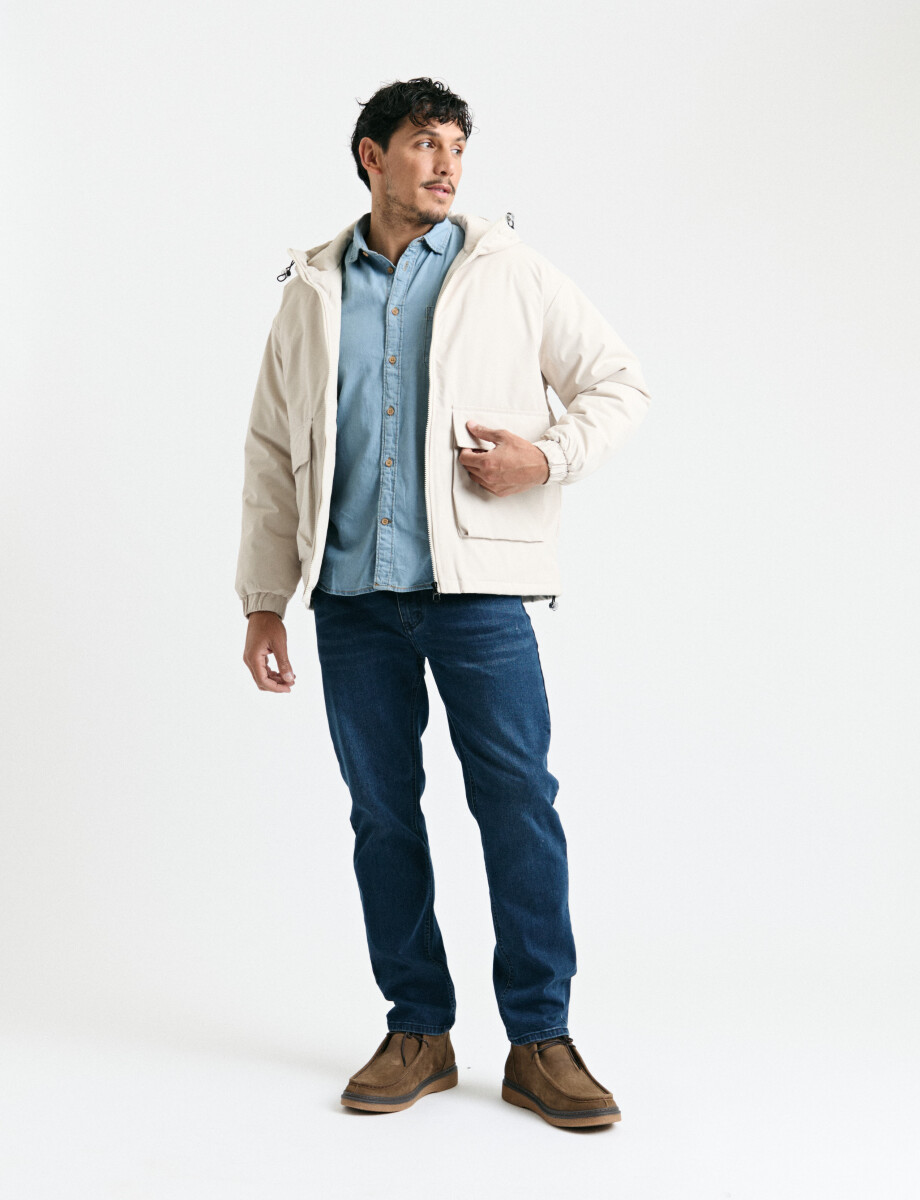 300221 CAMPERA HARRINGTON LABEL Blanco