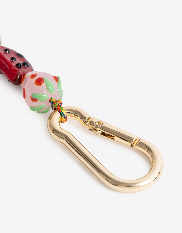 Llavero Cordón Llavero Y Bag Charm Beads - Combinacion Bicolor