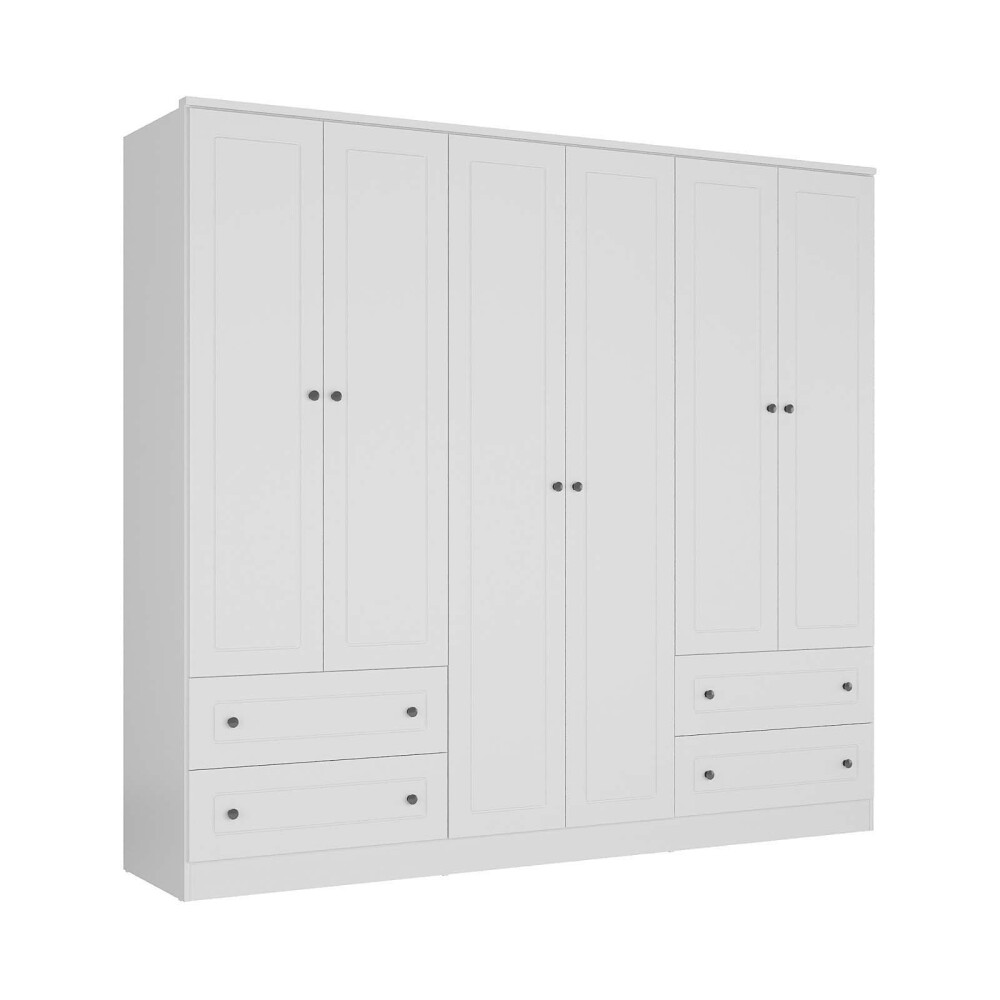 PLACARD 6 PUERTAS MDF BLANCO AMERICANO PLUS