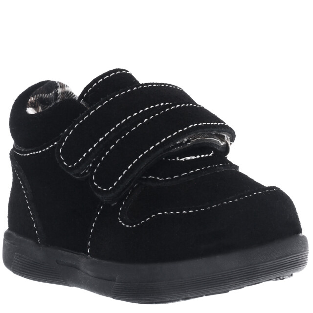 Bota de Niño Croco Kids Zapato TEO con doble velcro Negro