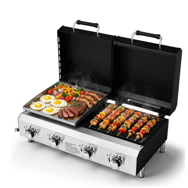 PARRILLA Y PLANCHA A GAS 4 QUEMADORES PARRILLA Y PLANCHA A GAS 4 QUEMADORES