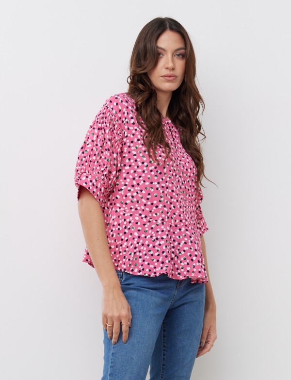 Blusa Manga Corta ROSA/MULTI