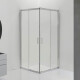 Mampara Esquinera Recta de Vidrio 6mm con Perfiles de Aluminio 90x90x200 cm GRIS