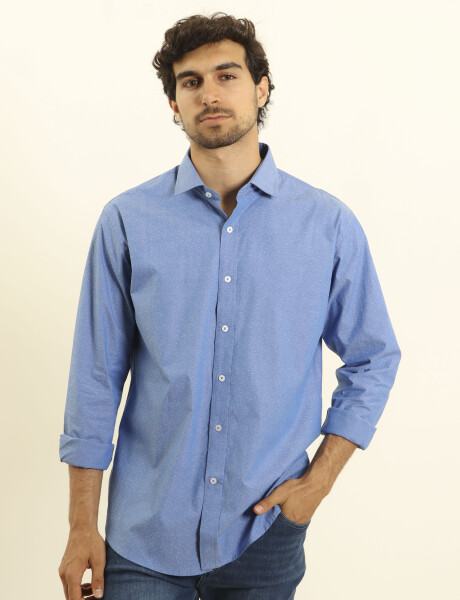 012517 CAMISA HARRINGTON LABEL Azul/blanco