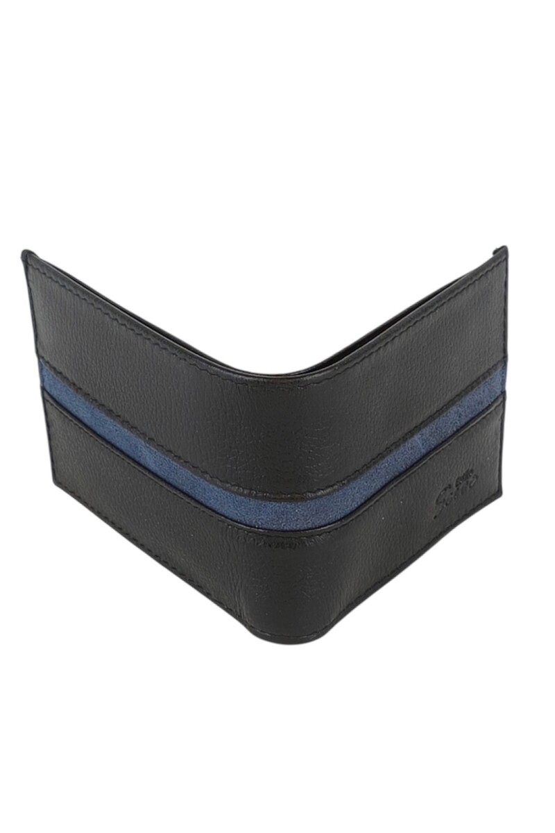 Billetera de cuero con vista en tapa Negro