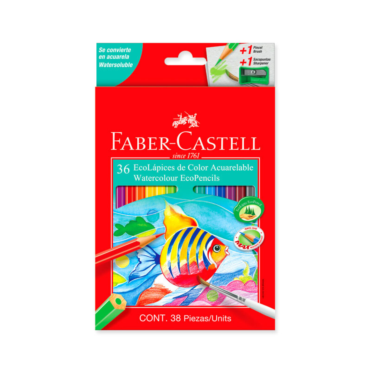 Lápices de Colores Acuarelables FABER CASTELL x36 
