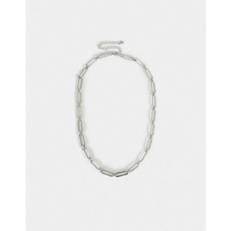 Collar Corto Eslabones Acero Plateado