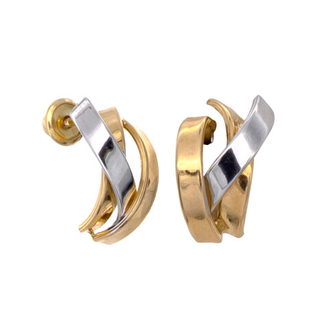 Par de caravanas de oro 18 ktes. Par de caravanas de oro 18 ktes.
