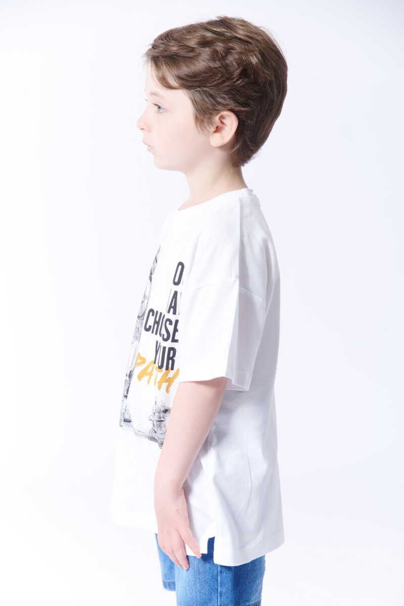 Remera estampada Mandalorian Blanca