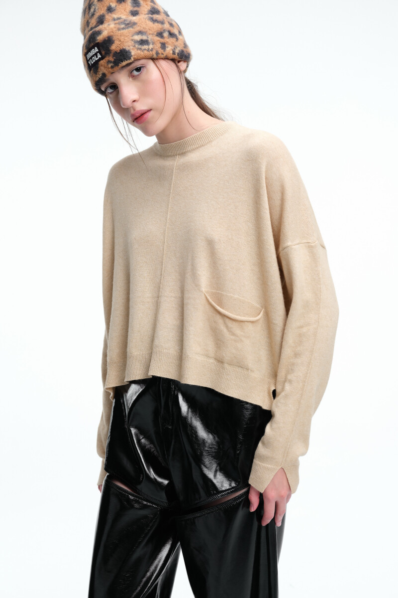 SWEATER COSTURA Beige