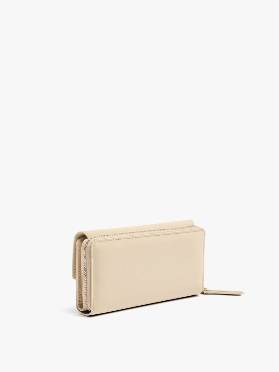 Cartera Textura Suave Con Solapa beige