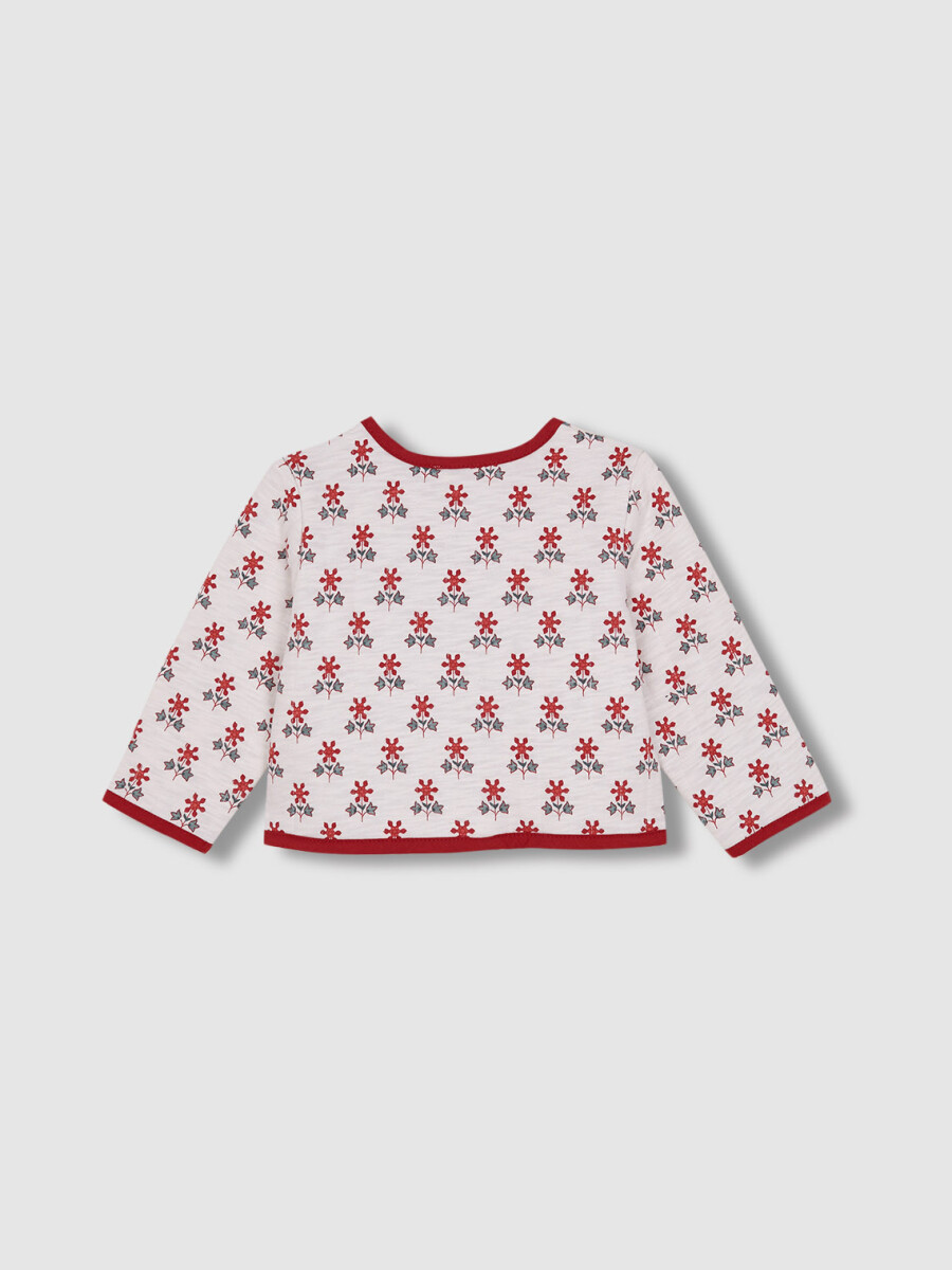 Sudadera Acolchada Estampada Blanco Roto