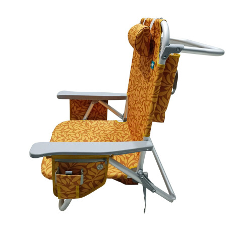 Silla Reposera Reforzada 120kg Plegable Aluminio Naranja