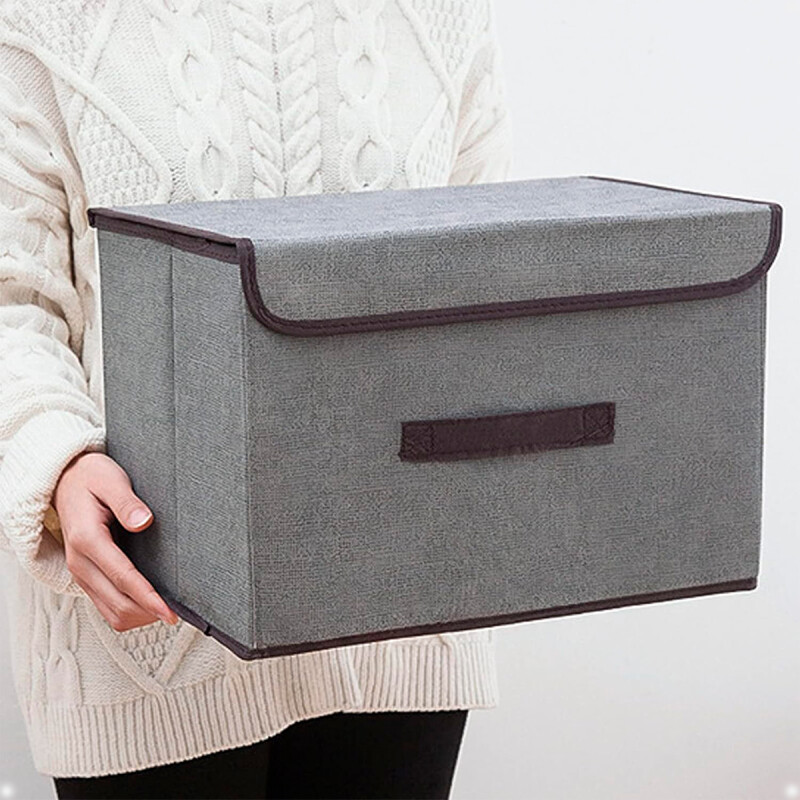CAJA PLEGABLE ORGANIZADORA DE TELA 36X23X24 Mediana
