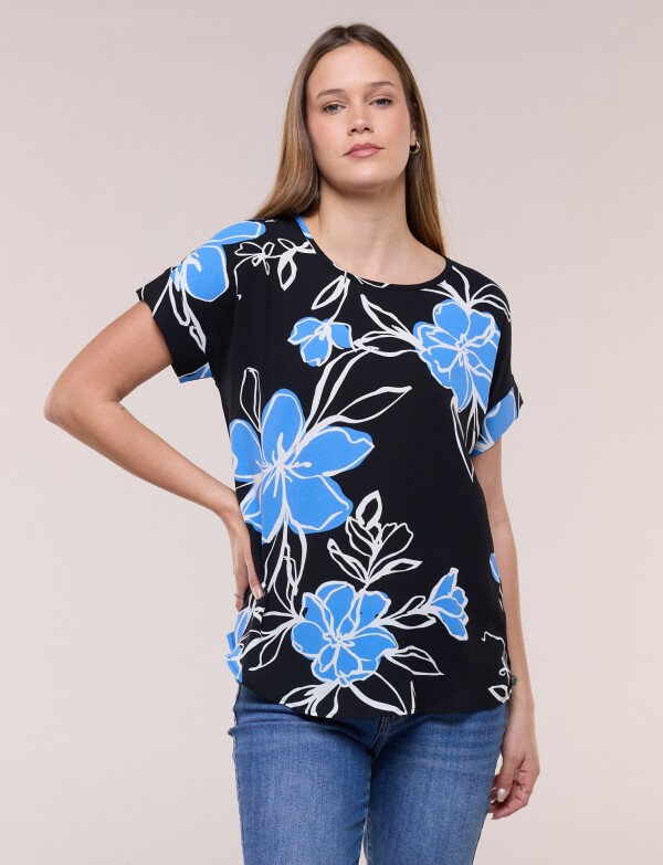 Blusa Holgada Printed NEGRO/MULTI