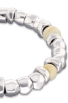 PULSERA DE BOLAS DE ALEACIÓN DE METALES BAÑADOS EN PLATA CON CRISTAL DE MURANO COLOR MARFIL Pulsera