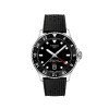 Reloj Tissot T1208521705100 Seastar 1000 Quartz GMT para hombre de silicona Negro