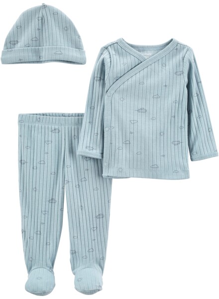 Set 3pc pant batita gorro alg unisex-bb carters Variante unica