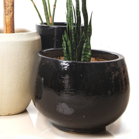 Macetero Zen Negro bajo