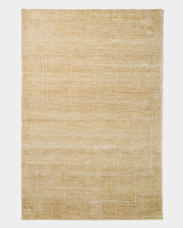Alfombra Eloda de lana y viscosa mostaza 200 x 300 cm