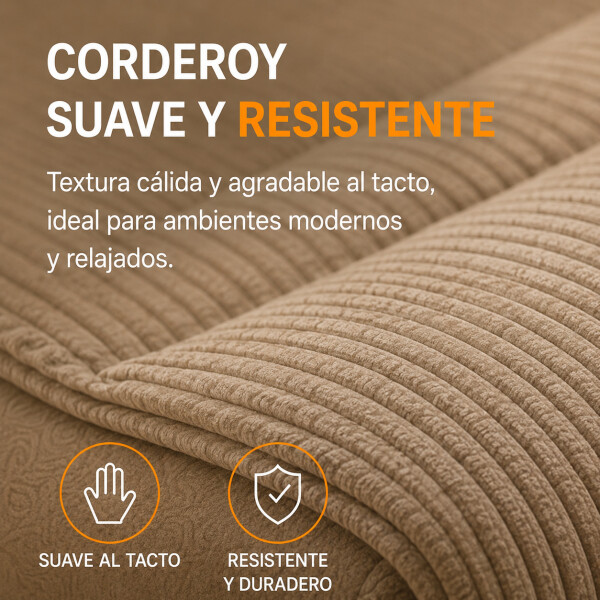 Sofá Sillón Cama ComboHome Teddy Premium 3 Cuerpos Corderoy Marrón 1