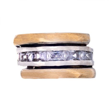 Anillo de plata 925 y double con circonia Anillo de plata 925 y double con circonia