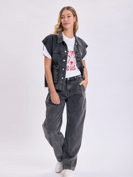 Pantalón jean carrot Negro
