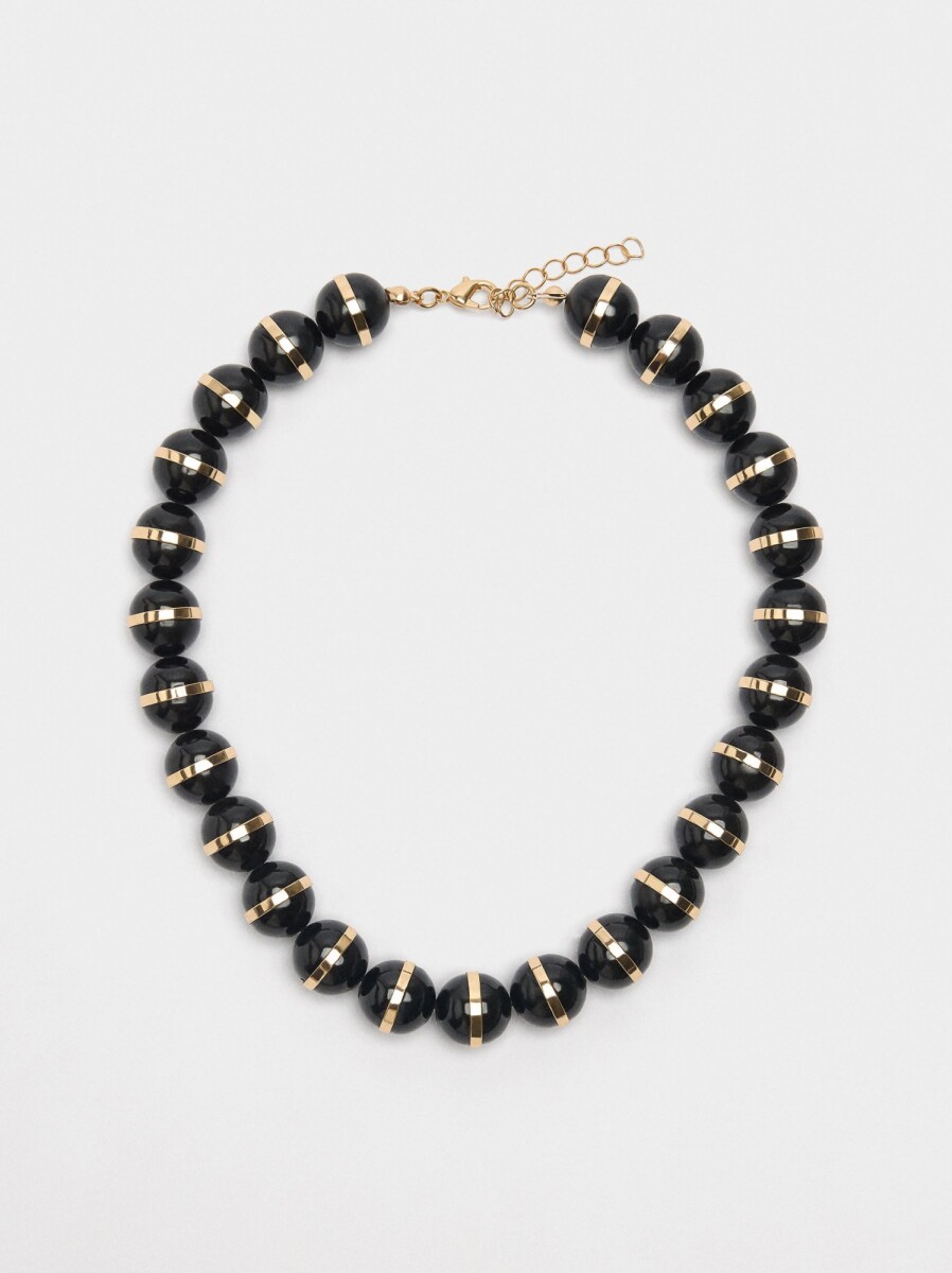 Collar Corto De Cuentas - negro 