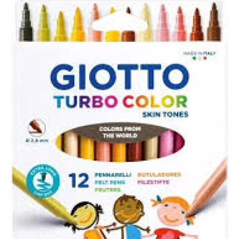 Marcadores GIOTTO Turbo Color SKIN TONES estuche *12 col. Marcadores GIOTTO Turbo Color SKIN TONES estuche *12 col.