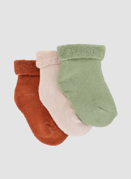 Pack x3 medias bebe color liso puño volcado Variante 27