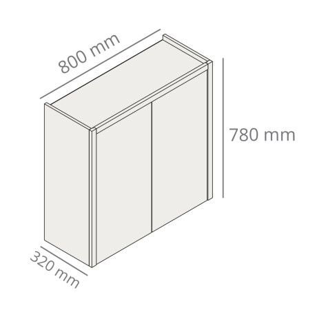 Aéreo de Cocina 2 Puertas 80 cm – Línea Condessa GAMAS DE BEIGE
