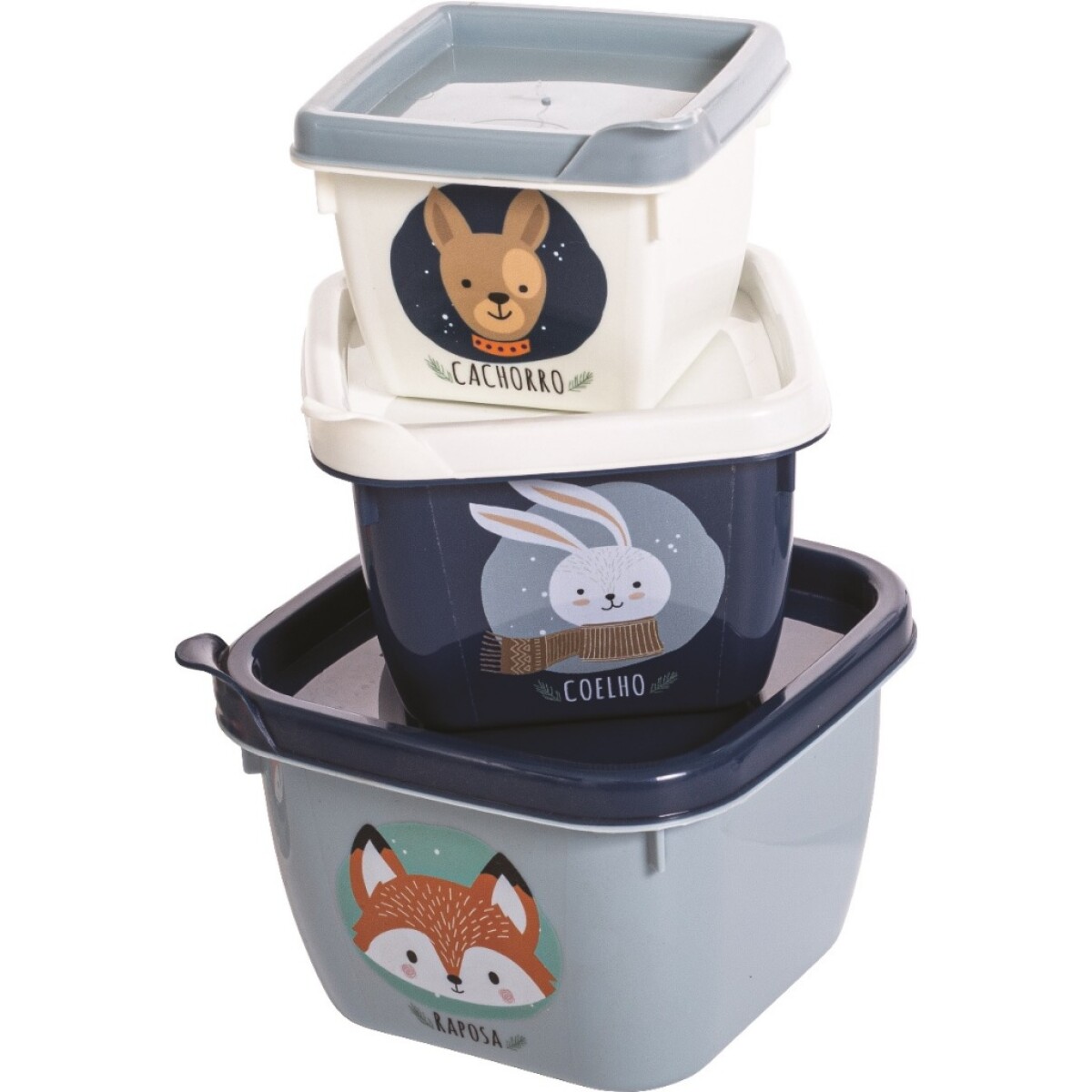 Set x3 tupper diseños - conejo 