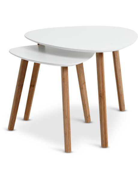 Mesa auxiliar TAPS 55x55 blanco/bambú Mesa auxiliar TAPS 55x55 blanco/bambú