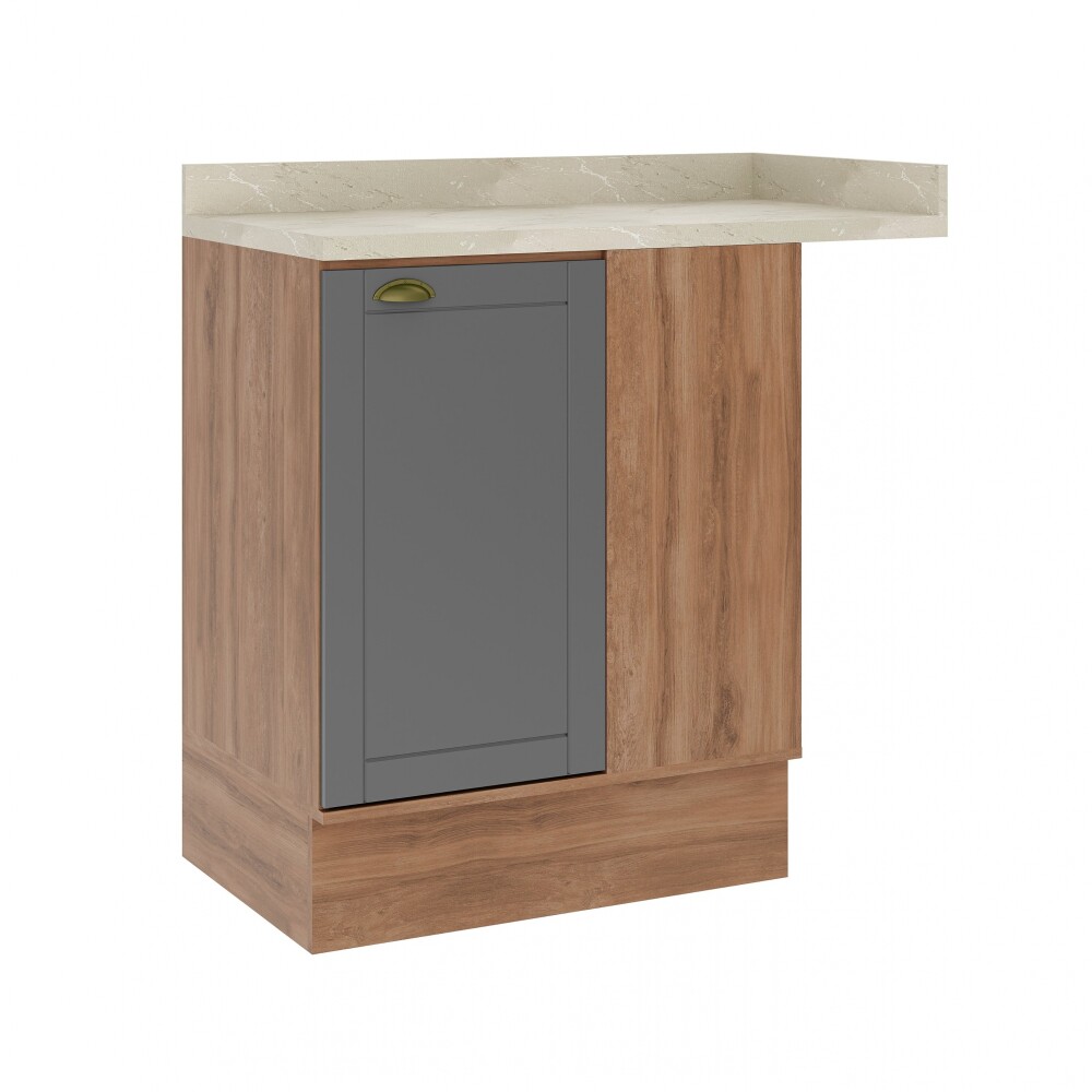 Bajo Mesada Esquinero Americana con tapa Gris Bajo Mesada Esquinero Americana con tapa Gris