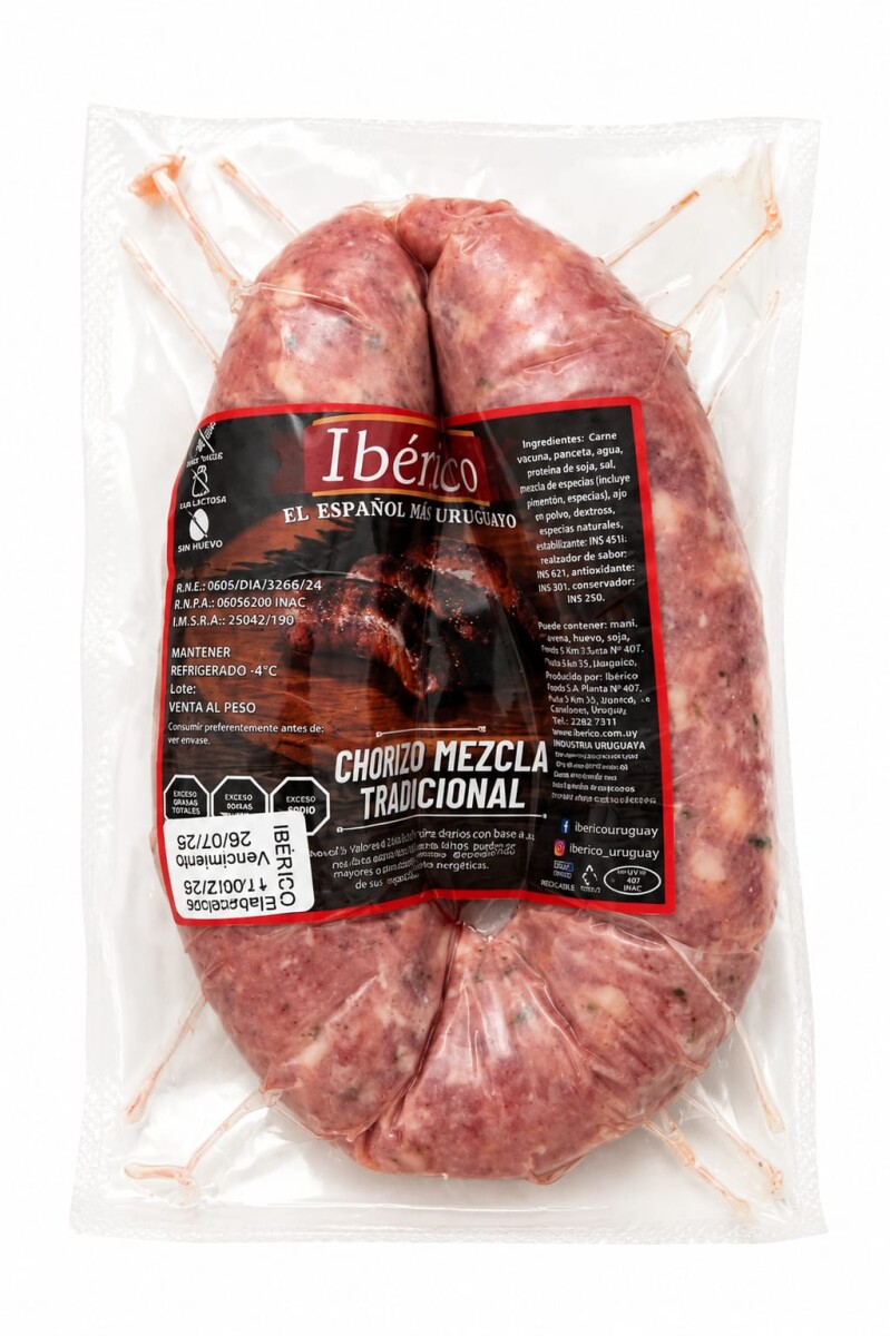 Chorizo rueda envasada cruda IBÉRICO 