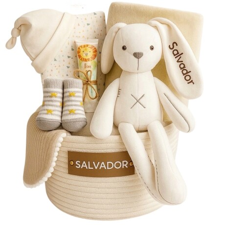 Cesta Nacimiento Cone-Cone Personalizada tonos neutros