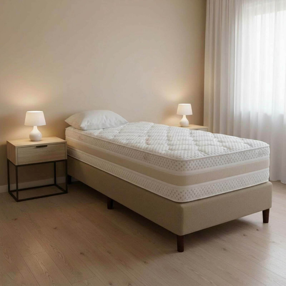 SOMMIER - 1 PLAZA Y MEDIA RESORTES POCKET DENSIDAD SIMPHONY 