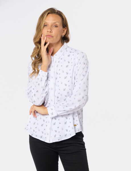 CAMISA ESTAMPADA Hojas negras