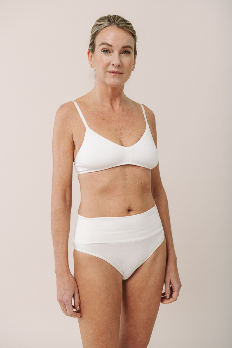 Culotte Gracia – Algodón suave con faja en cintura, calce delicado Crema