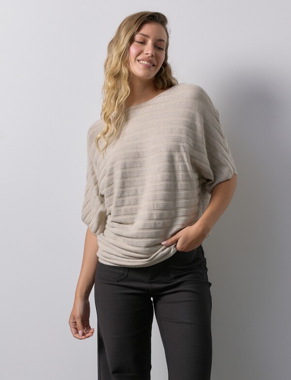 Buzo Dolman Acanalado BEIGE