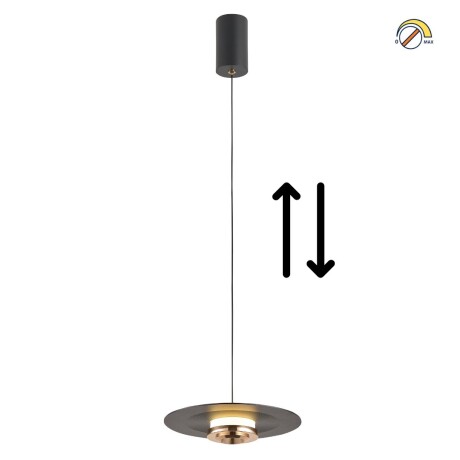 Luminaria RETRACTIL led negra y dorada 10W dimerizable, 24cm Luminaria RETRACTIL led negra y dorada 10W dimerizable, 24cm