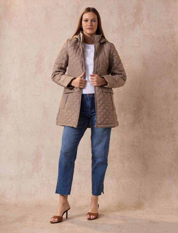 Campera Capitoneada BEIGE OSCURO
