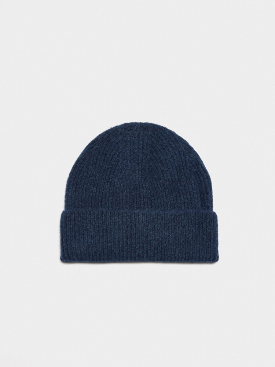 Gorro Canalado Con Dobladillo azul-marino