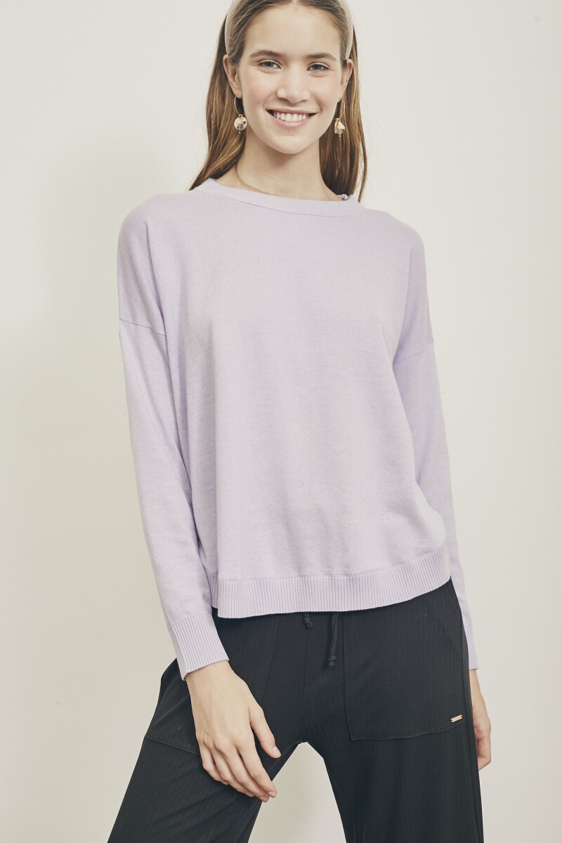 Sweater Tejido Algodón Lila
