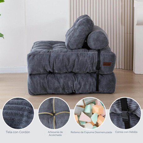 Sofá Sillón Cama Plegable Cloudnest + Almohada Living Gris