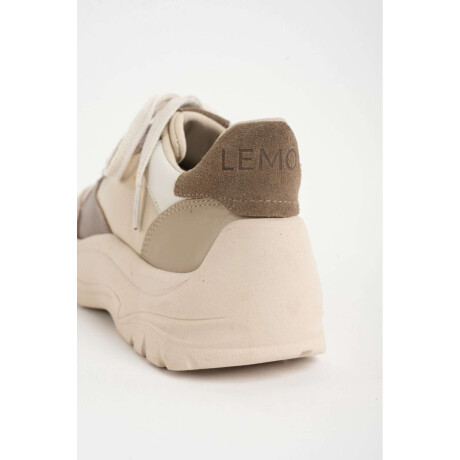 Zapatilla Cuero Combinada Nacar