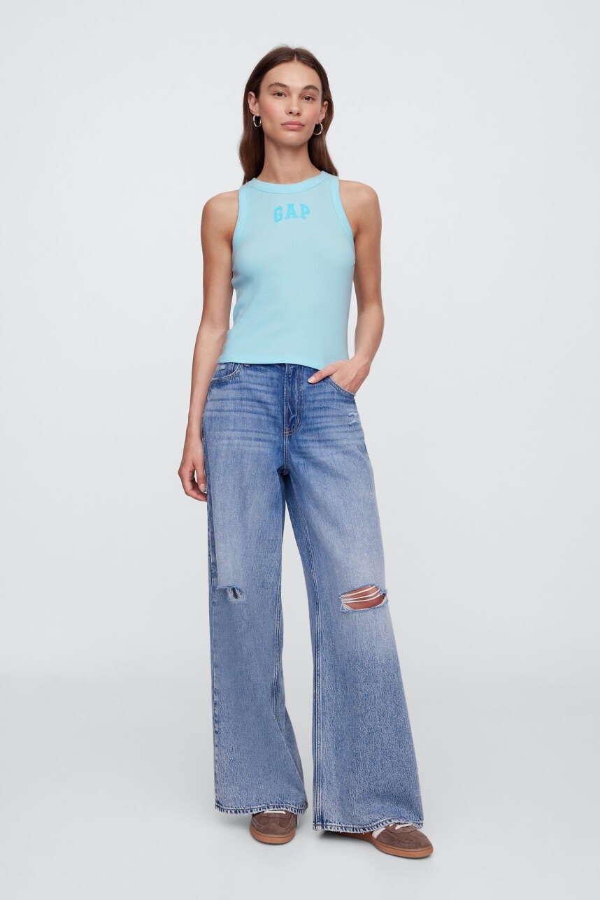 Musculosa Logo Gap Mujer Chlorine Blue