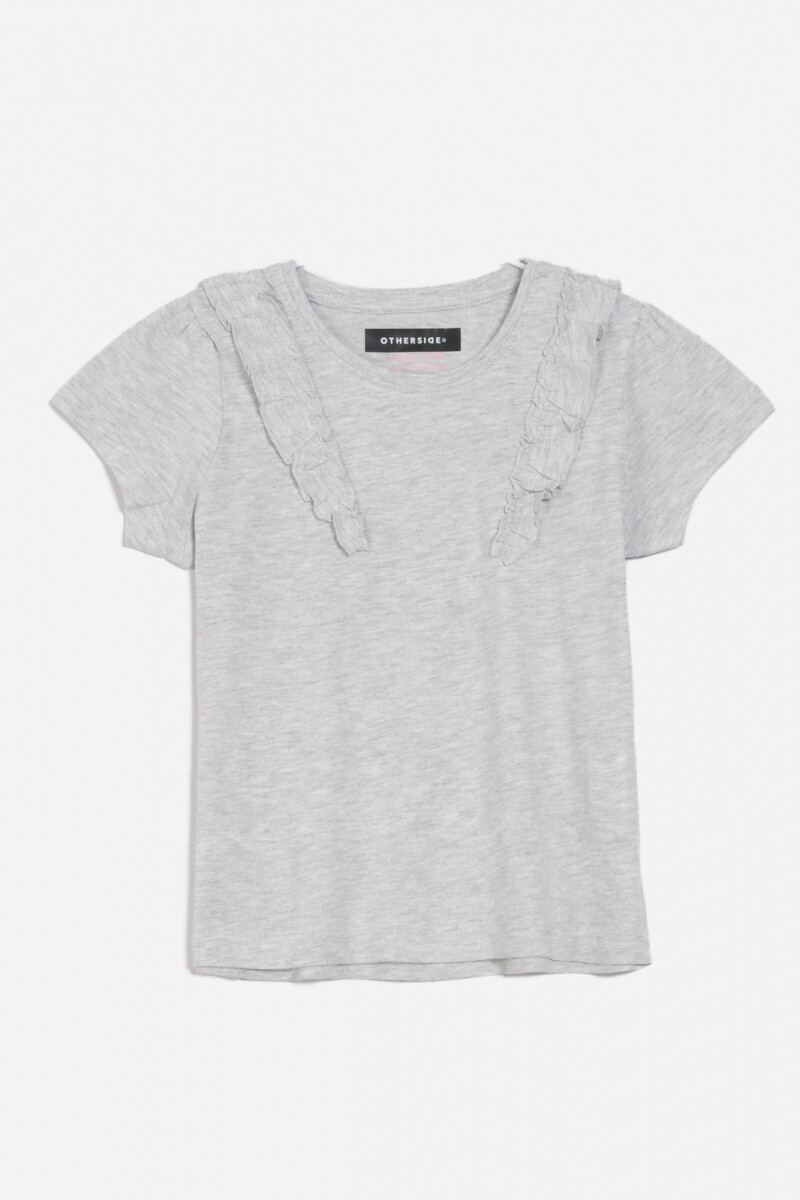 Remera con volado GRIS MELANGE