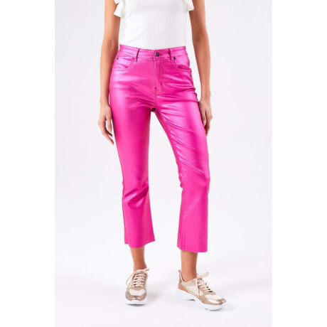 Crop Flare Waxed Fuscsia